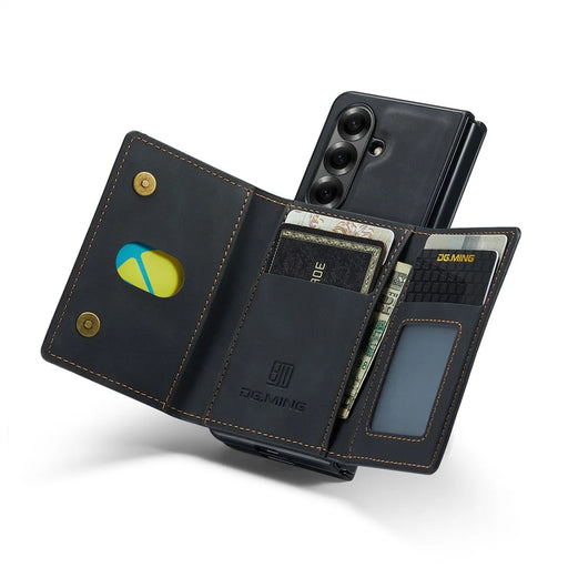DG.MING M2 Series for Samsung Galaxy Z Fold8 Ultra Magnetic Case PU + PC + TPU Phone Cover Detachable Wallet Kickstand - Black - 2