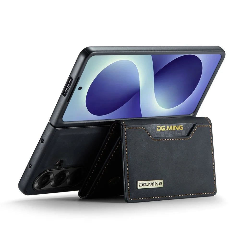 DG.MING M2 Series for Samsung Galaxy Z Fold8 Ultra Magnetic Case PU + PC + TPU Phone Cover Detachable Wallet Kickstand - Black - 3