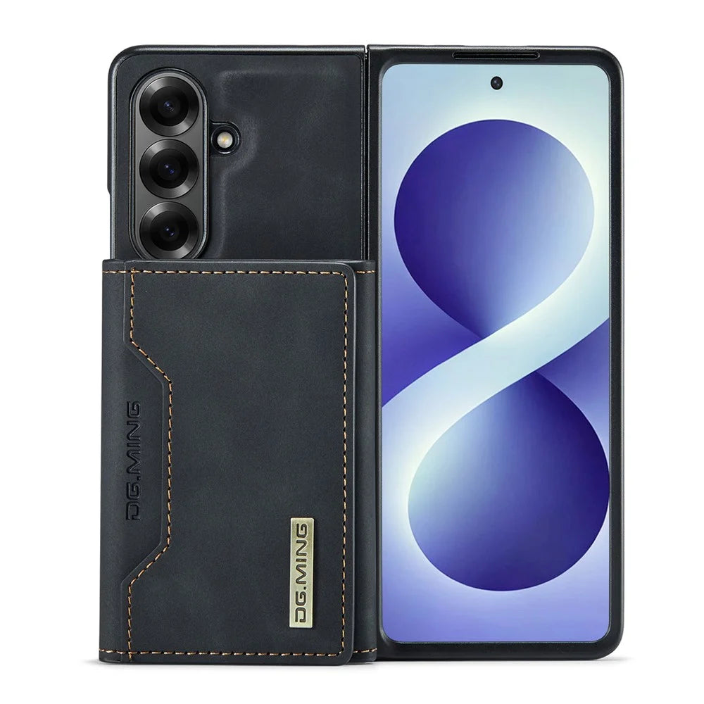 DG.MING M2 Series for Samsung Galaxy Z Fold8 Ultra Magnetic Case PU + PC + TPU Phone Cover Detachable Wallet Kickstand - Black - 7