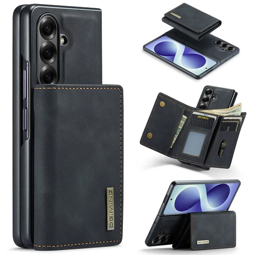 DG.MING M1 Series for Samsung Galaxy Z Fold8 Ultra Phone Case PU + TPU + PC Back Cover with Magnetic Tri-Fold Wallet Kickstand - Black - 1