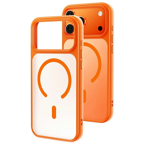 For iPhone 18 Pro Max / 17 Pro Max Magnetic Case Skin-Feel Rubberized PC + TPU Phone Cover Compatible with MagSafe - Orange - 1