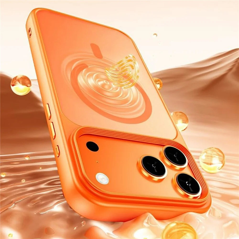 For iPhone 18 Pro Max / 17 Pro Max Magnetic Case Skin-Feel Rubberized PC + TPU Phone Cover Compatible with MagSafe - Orange - 7