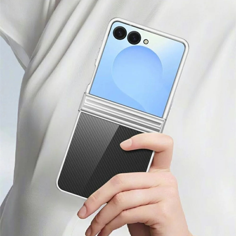 For Samsung Galaxy Z Flip8 Case Hinge Design Electroplating PC Clear Phone Cover - Green - 7