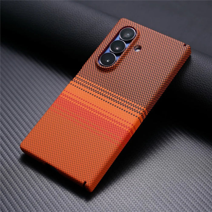 For Samsung Galaxy Z Fold7 5G Magnetic Case with Screen Protector Water Transfer Hard PC Hinge Protection Phone Cover - Orange - 2