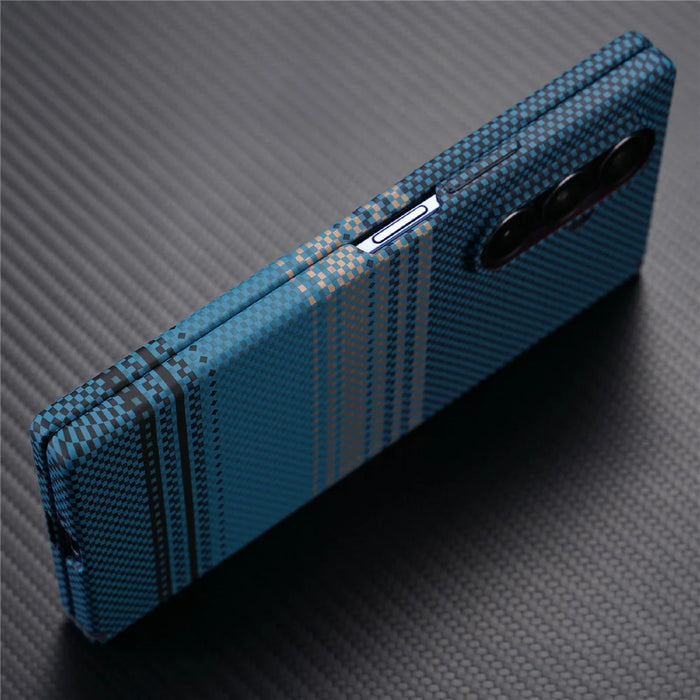 For Samsung Galaxy Z Fold7 5G Magnetic Case with Screen Protector Water Transfer Hard PC Hinge Protection Phone Cover - Orange - 6