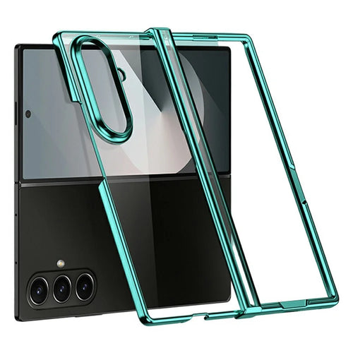 For Samsung Galaxy Z Fold8 Ultra Case Hinge Design Electroplating PC Clear Phone Cover - Green - 1