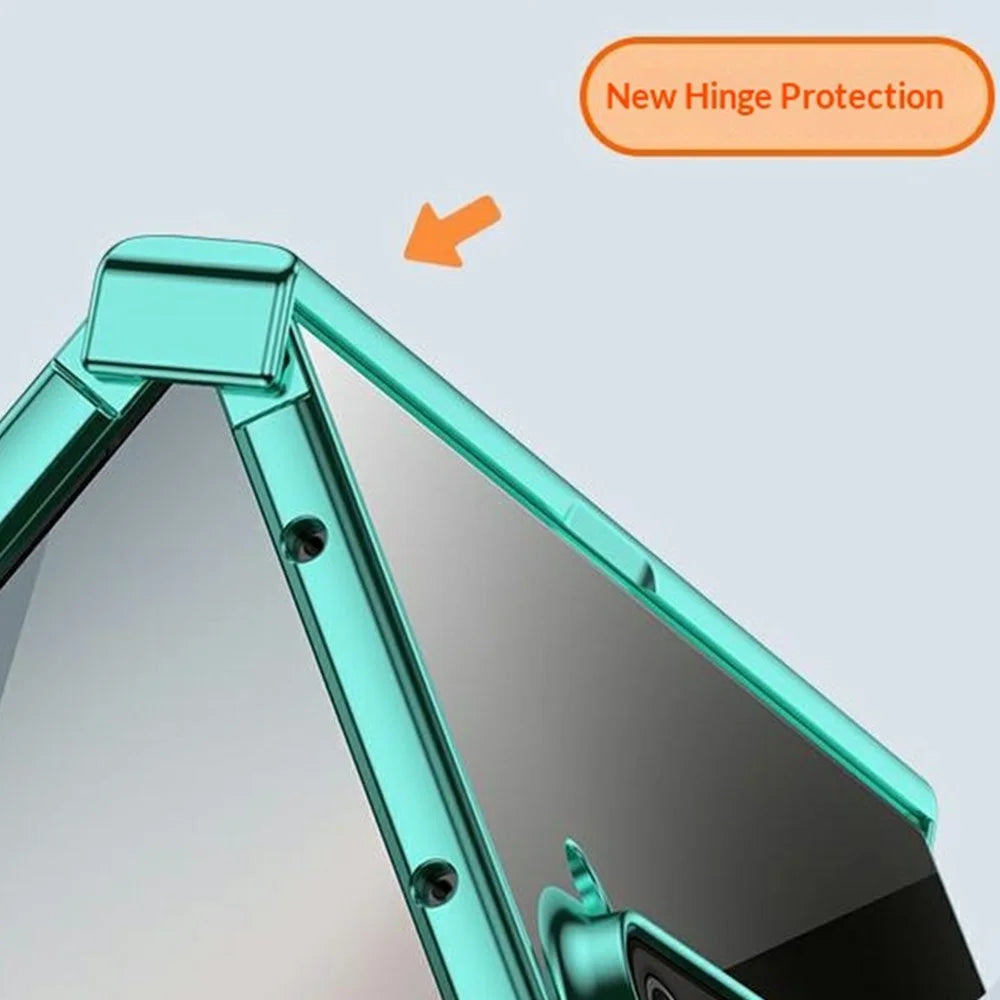 For Samsung Galaxy Z Fold8 Ultra Case Hinge Design Electroplating PC Clear Phone Cover - Green - 4