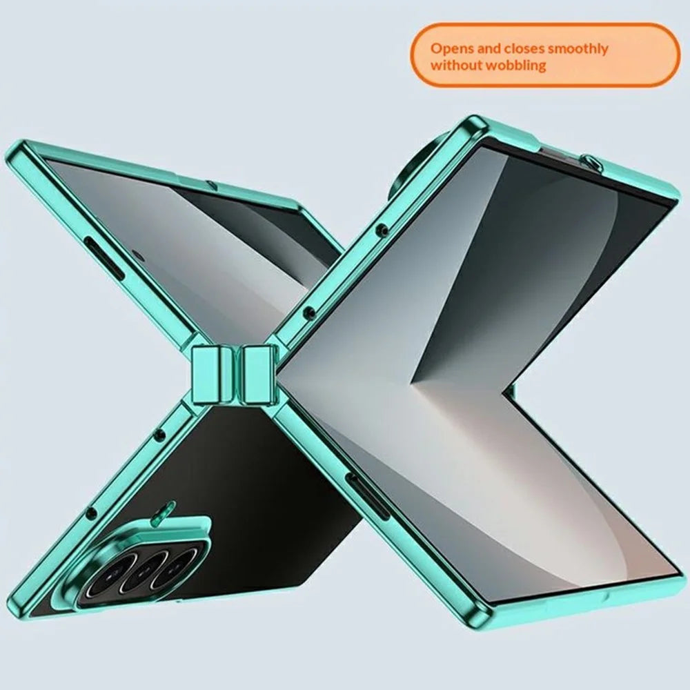 For Samsung Galaxy Z Fold8 Ultra Case Hinge Design Electroplating PC Clear Phone Cover - Green - 5