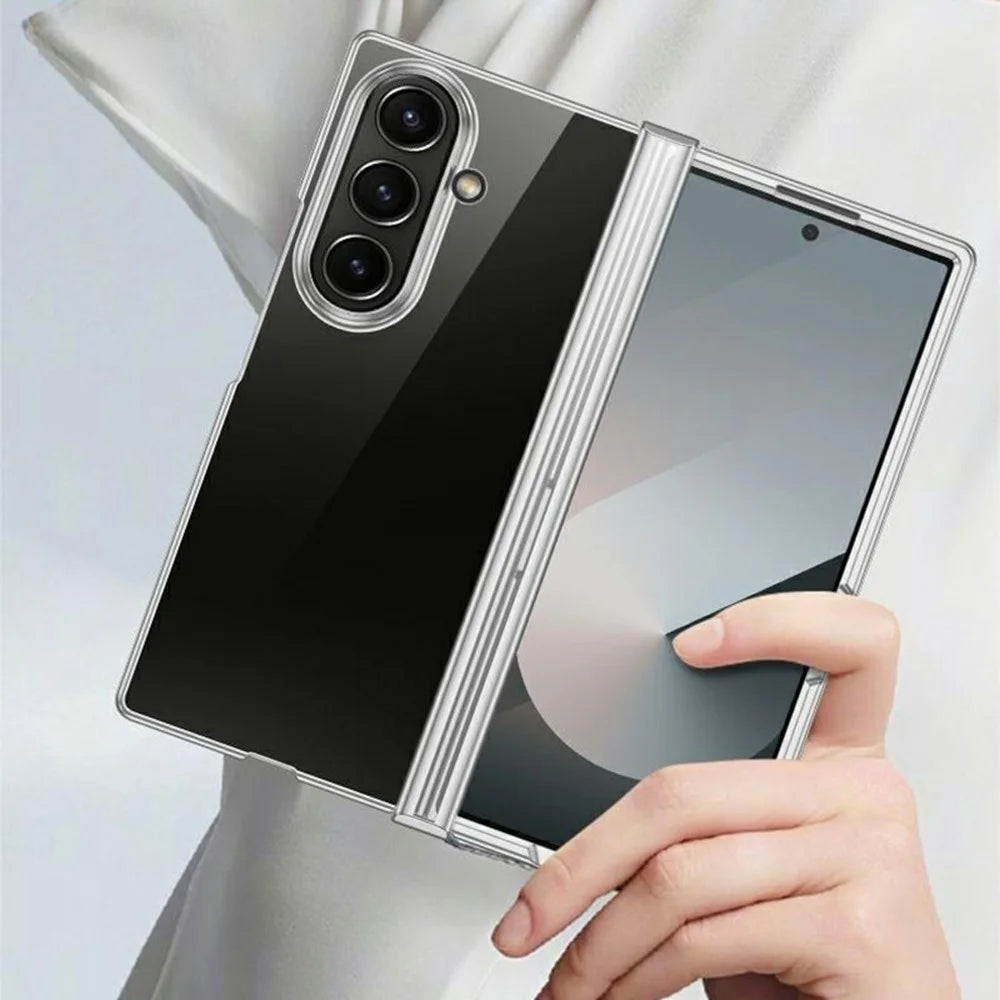 For Samsung Galaxy Z Fold8 Ultra Case Hinge Design Electroplating PC Clear Phone Cover - Green - 6