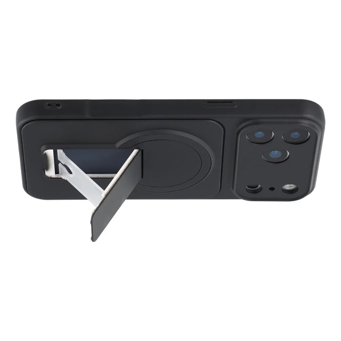 For iPhone 17 Pro Case Invisible Kickstand Rubberized Acrylic + TPU Shockproof Phone Cover - Black - 3