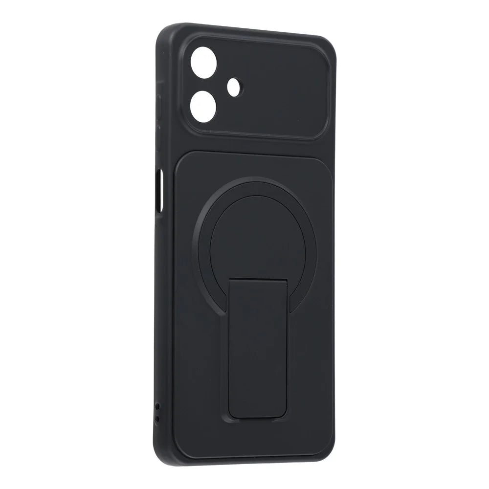 For Samsung Galaxy A08 5G / A08 4G / A07 5G / A07 4G Case Invisible Kickstand Rubberized Acrylic + TPU Shockproof Phone Cover - Black - 2