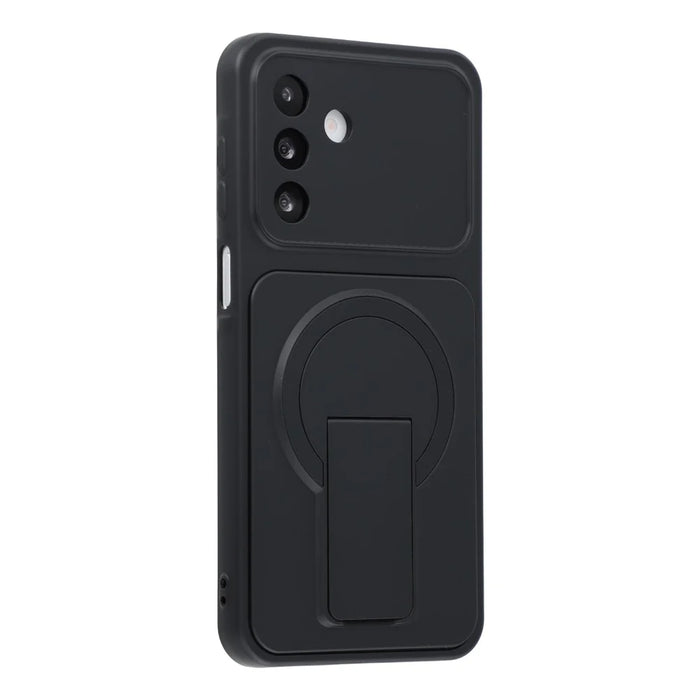 For Samsung Galaxy A16 4G / A16 5G Case Invisible Kickstand Rubberized Acrylic + TPU Shockproof Phone Cover - Black - 1