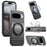For Google Pixel 10 / Google Pixel 10 Pro Magnetic Case Rotation Kickstand PU Leather + TPU Phone Cover - Black - 1