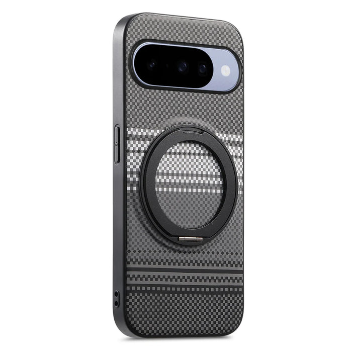 For Google Pixel 11 / Google Pixel 11 Pro Magnetic Case Rotation Kickstand PU Leather + TPU Phone Cover - Black - 2