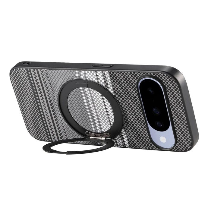 For Google Pixel 11 / Google Pixel 11 Pro Magnetic Case Rotation Kickstand PU Leather + TPU Phone Cover - Black - 4