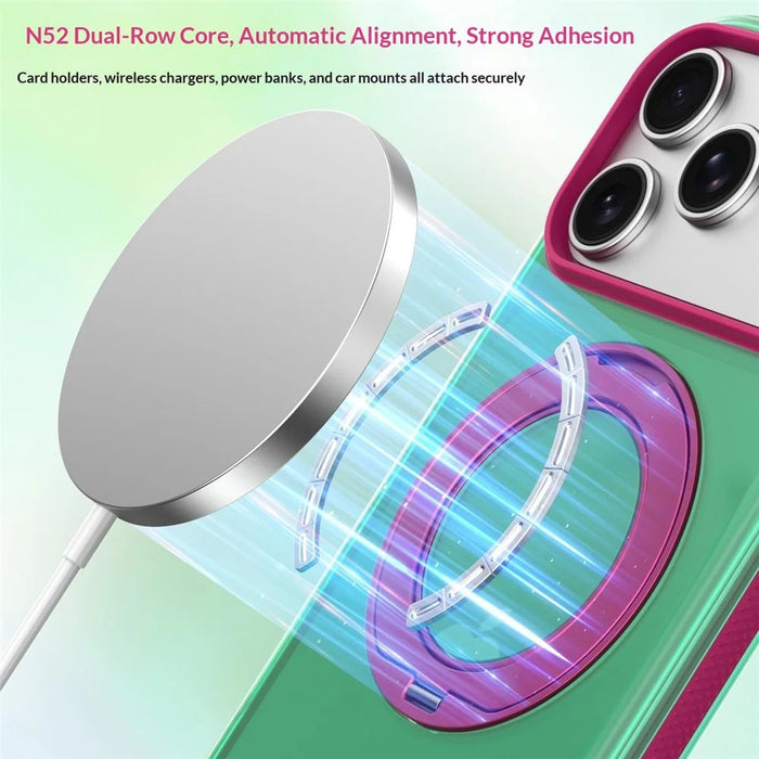 For iPhone 18 Pro / 17 Pro Case with Rotating Magnetic Kickstand Matte PC+TPU+TPE Shockproof Phone Cover - Green - 6