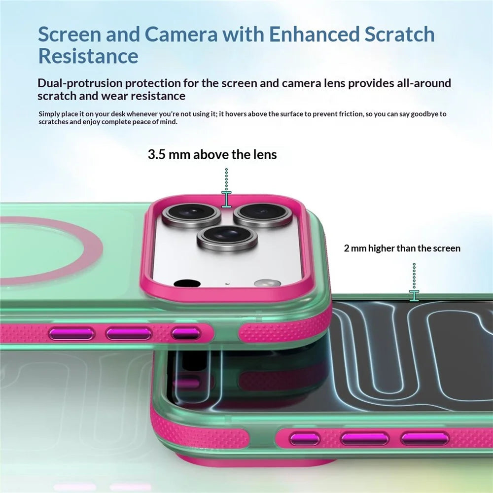 For iPhone 18 Pro Max / 17 Pro Max Magnetic Case PC+TPU+TPE Soft-Touch Phone Cover - Green - 7