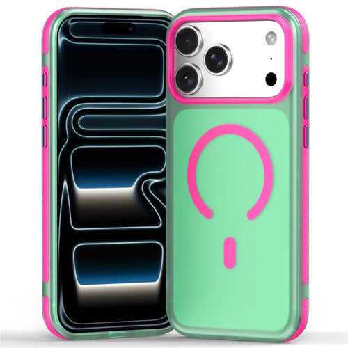 For iPhone 18 Pro / 17 Pro Magnetic Case PC+TPU+TPE Soft-Touch Phone Cover - Green - 1