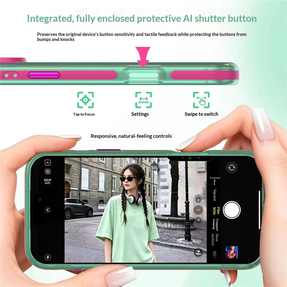 For iPhone 18 Pro / 17 Pro Magnetic Case PC+TPU+TPE Soft-Touch Phone Cover - Green - 4