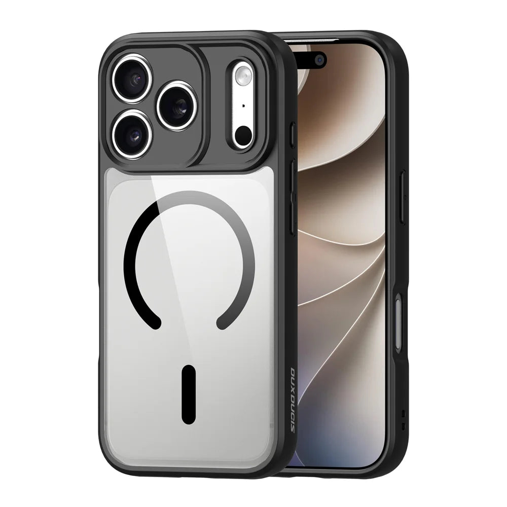 DUX DUCIS for iPhone 17 Pro Max / iPhone 18 Pro Max Aimo Series Magnetic Case PC + TPU Clear Back Phone Cover (REACH Certification) - Black - 1