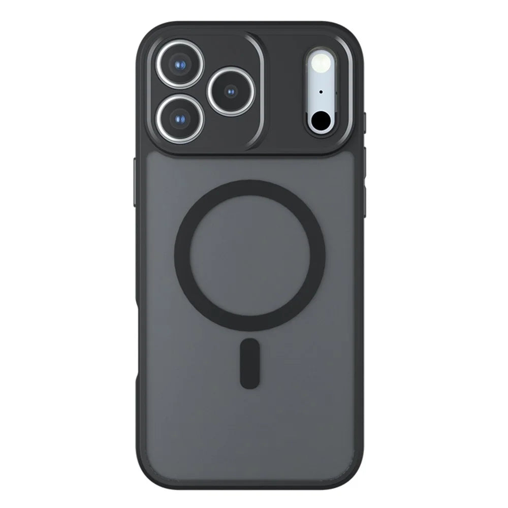For iPhone 18 Pro / 17 Pro Magnetic Case TPU + PC Matte Skin Touch Phone Cover - Black - 1