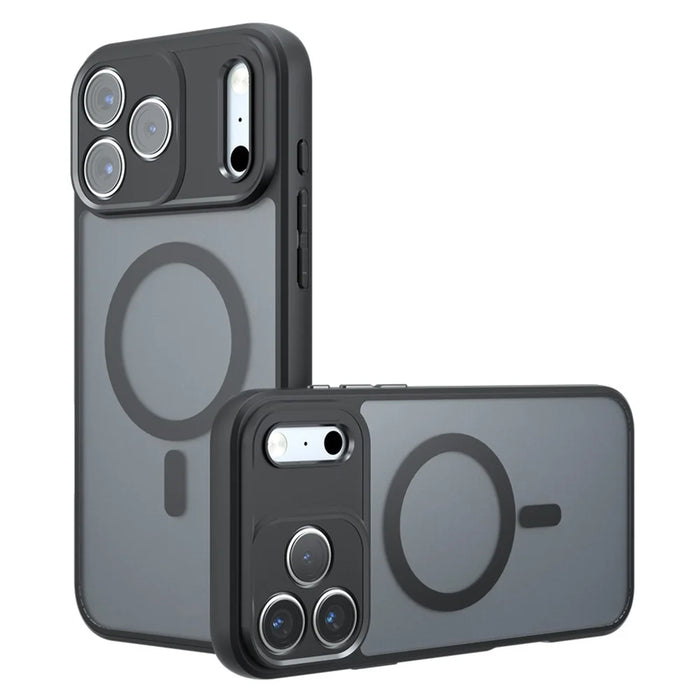 For iPhone 18 Pro / 17 Pro Magnetic Case TPU + PC Matte Skin Touch Phone Cover - Black - 2