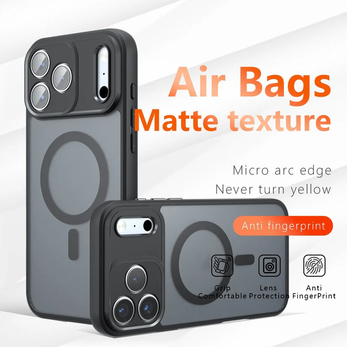 For iPhone 18 Pro / 17 Pro Magnetic Case TPU + PC Matte Skin Touch Phone Cover - Black - 4