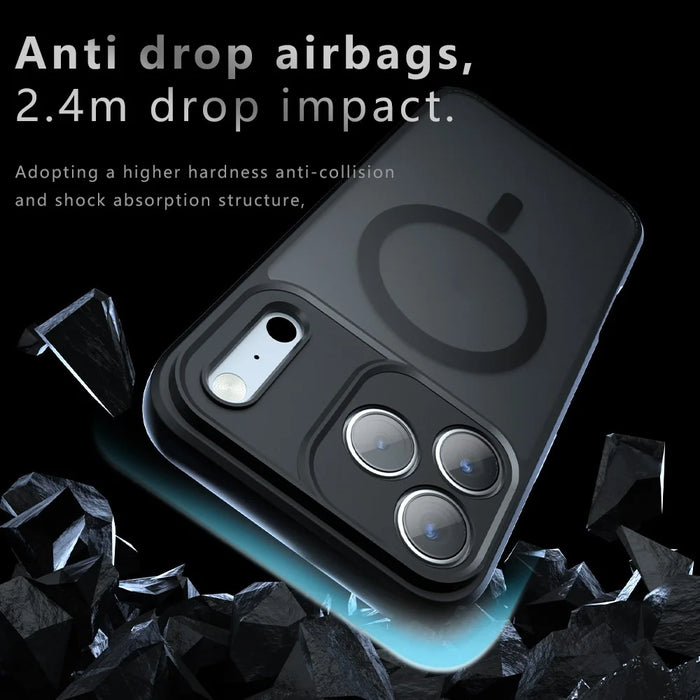 For iPhone 18 Pro / 17 Pro Magnetic Case TPU + PC Matte Skin Touch Phone Cover - Black - 5