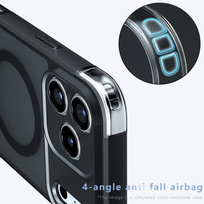 For iPhone 18 Pro / 17 Pro Magnetic Case TPU + PC Matte Skin Touch Phone Cover - Black - 6