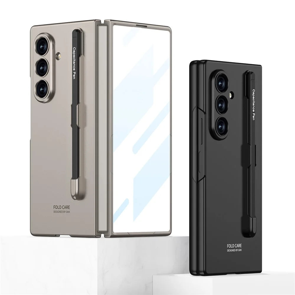 GKK For Samsung Galaxy Z Fold8 Ultra Case with Stylus PC + Tempered Glass Slim Phone Back Cover - Black - 4