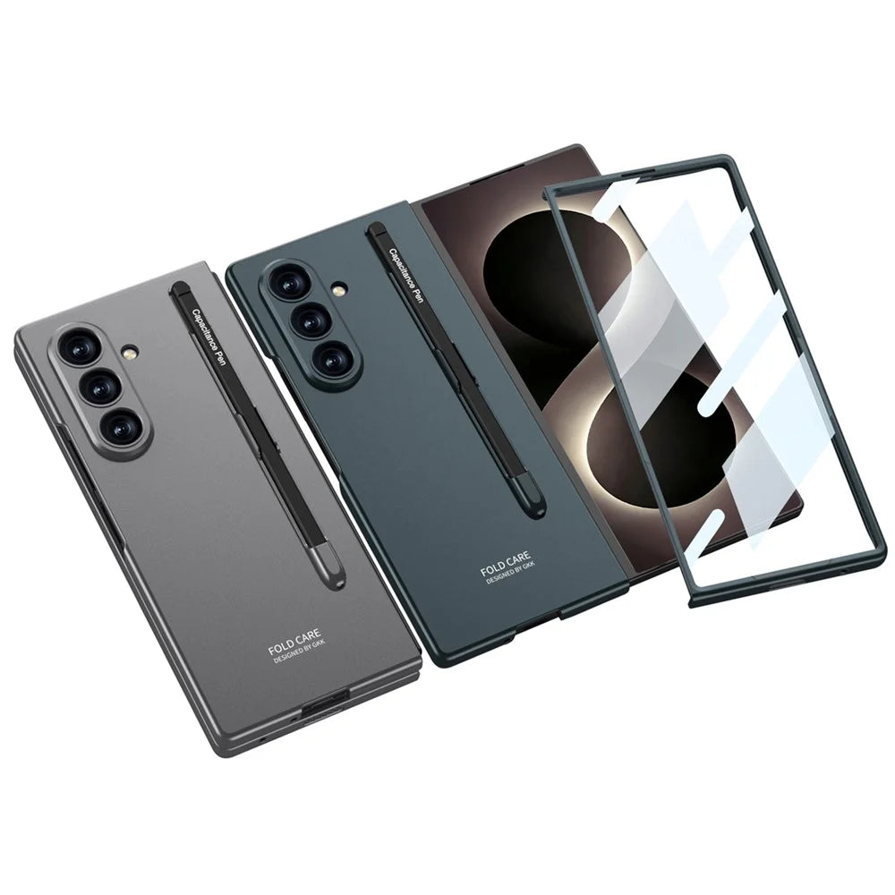 GKK For Samsung Galaxy Z Fold8 Ultra Case with Stylus PC + Tempered Glass Slim Phone Back Cover - Black - 6