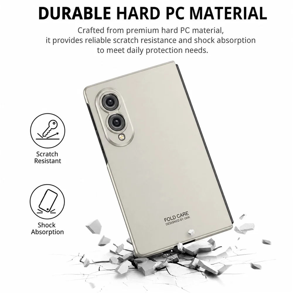 GKK For Samsung Galaxy Z Fold8 Case Hard PC Phone Cover with Tempered Glass Screen Film - Black - 5