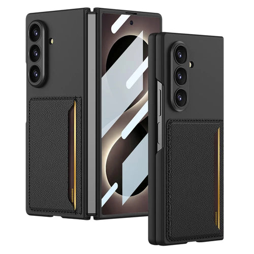 GKK For Samsung Galaxy Z Fold8 Ultra Case Hard PC Phone Cover with Slim Card Holder, Screen Film - Black - 1