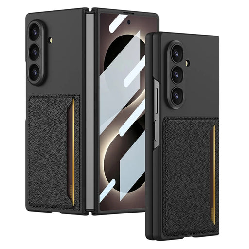 GKK For Samsung Galaxy Z Fold8 Ultra Case Hard PC Phone Cover with Slim Card Holder, Screen Film - Black - 1