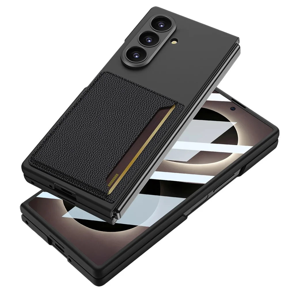 GKK For Samsung Galaxy Z Fold8 Ultra Case Hard PC Phone Cover with Slim Card Holder, Screen Film - Black - 3