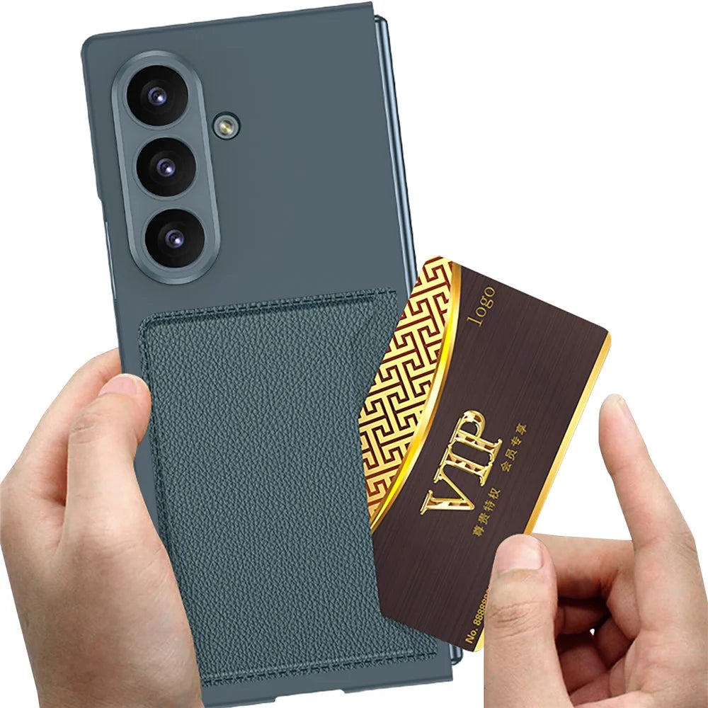 GKK For Samsung Galaxy Z Fold8 Ultra Case Hard PC Phone Cover with Slim Card Holder, Screen Film - Black - 4