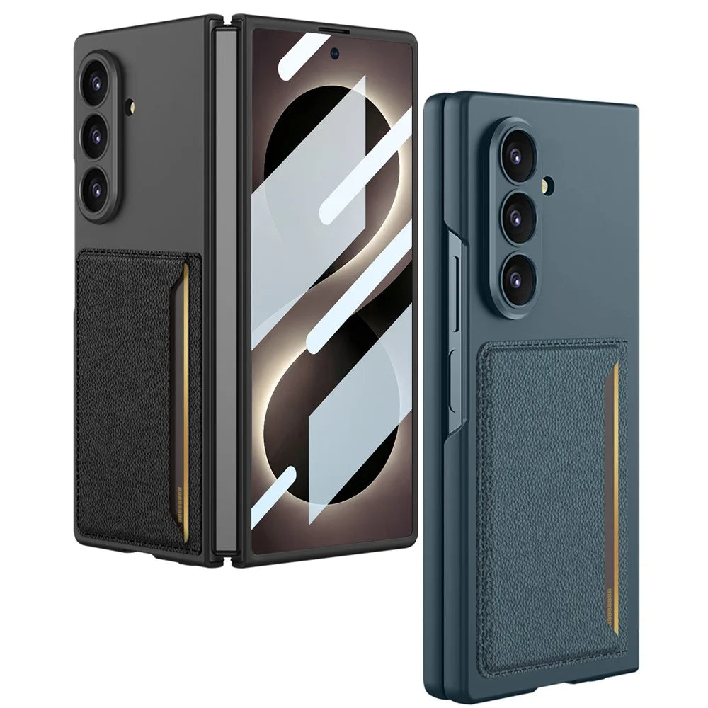 GKK For Samsung Galaxy Z Fold8 Ultra Case Hard PC Phone Cover with Slim Card Holder, Screen Film - Black - 5