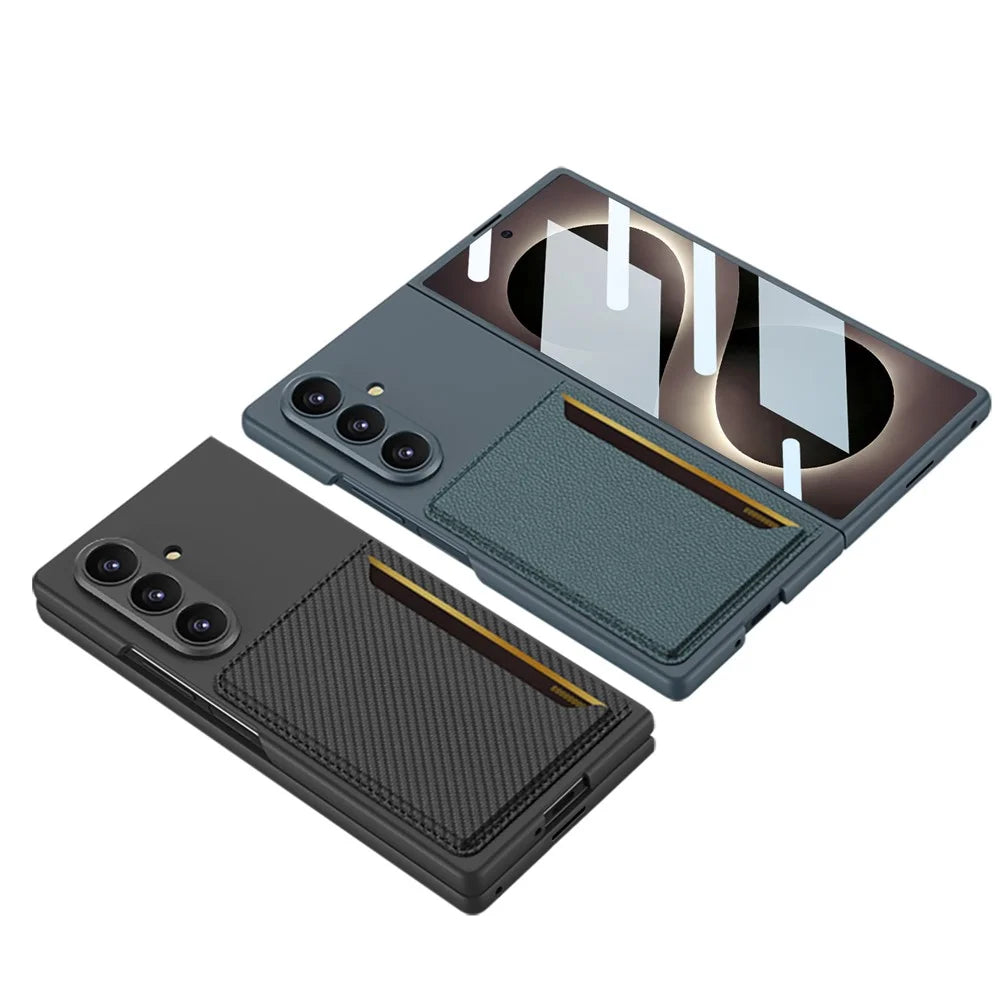 GKK For Samsung Galaxy Z Fold8 Ultra Case Hard PC Phone Cover with Slim Card Holder, Screen Film - Black - 7