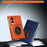 For Samsung Galaxy Z Fold8 Magnetic Case Ring Holder Foldable Kickstand PC Phone Cover with Camera Lens Slider - Orange - 4