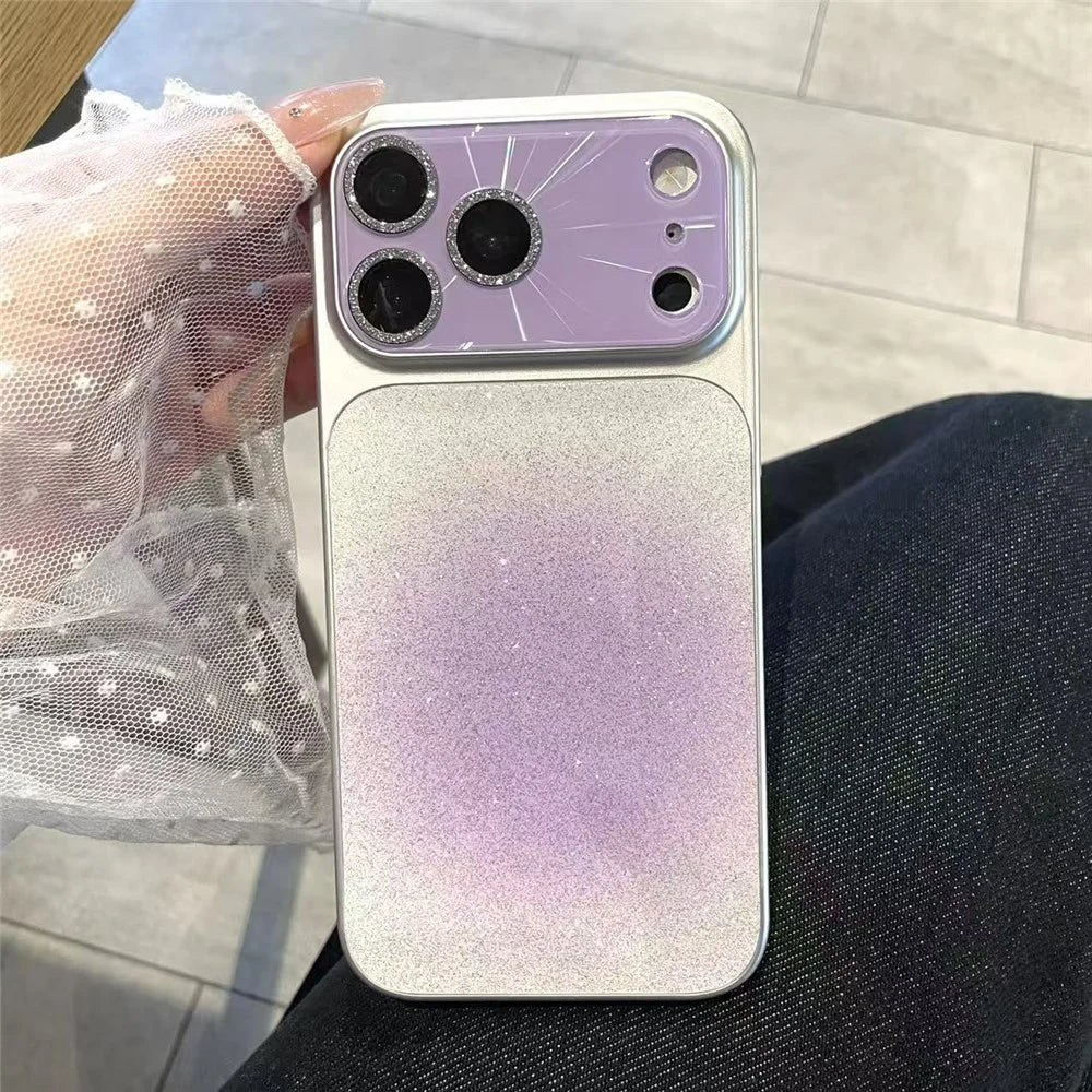 For iPhone 17 Pro Max Case Aurora Gradient PC + TPU Shockproof Phone Cover - Purple - 1