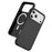 For iPhone 18 Pro / 17 Pro Magnetic Phone Case Carbon Fiber Texture PC TPU Back Cover - Black - 1