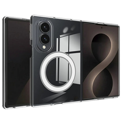For Samsung Galaxy Z Fold8 Clear Phone Magnetic Case TPU + Acrylic Back Cover - Transparent - 1