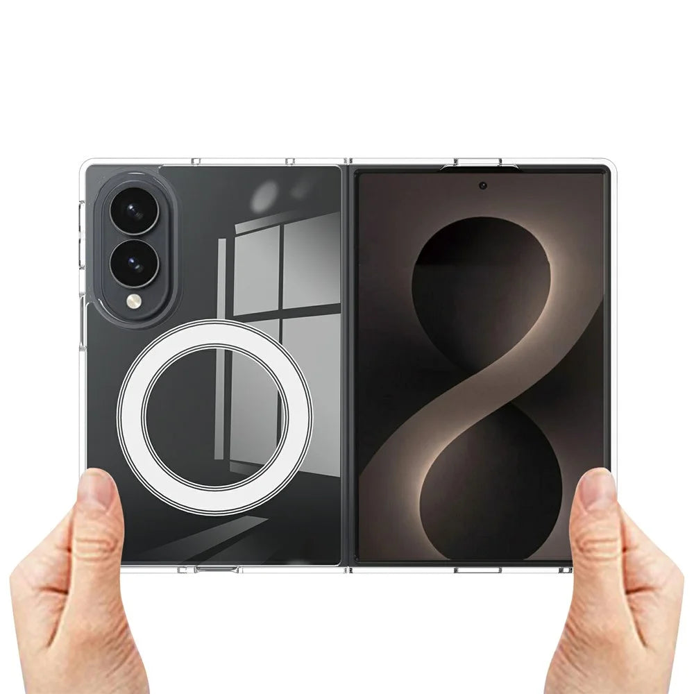 For Samsung Galaxy Z Fold8 Clear Phone Magnetic Case TPU + Acrylic Back Cover - Transparent - 4
