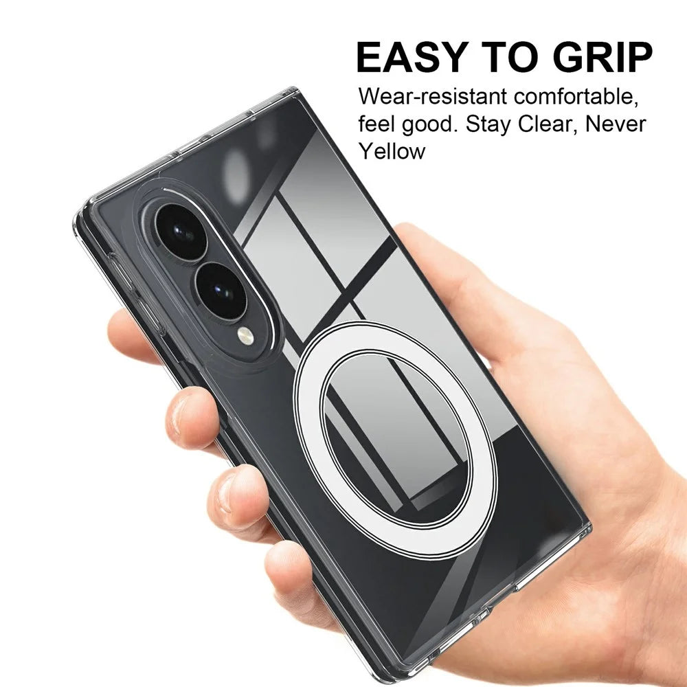 For Samsung Galaxy Z Fold8 Clear Phone Magnetic Case TPU + Acrylic Back Cover - Transparent - 5