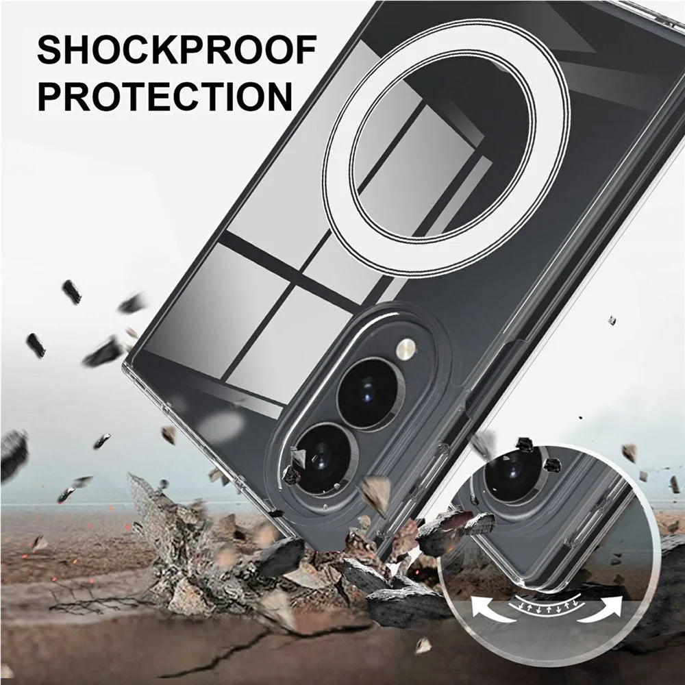 For Samsung Galaxy Z Fold8 Clear Phone Magnetic Case TPU + Acrylic Back Cover - Transparent - 7