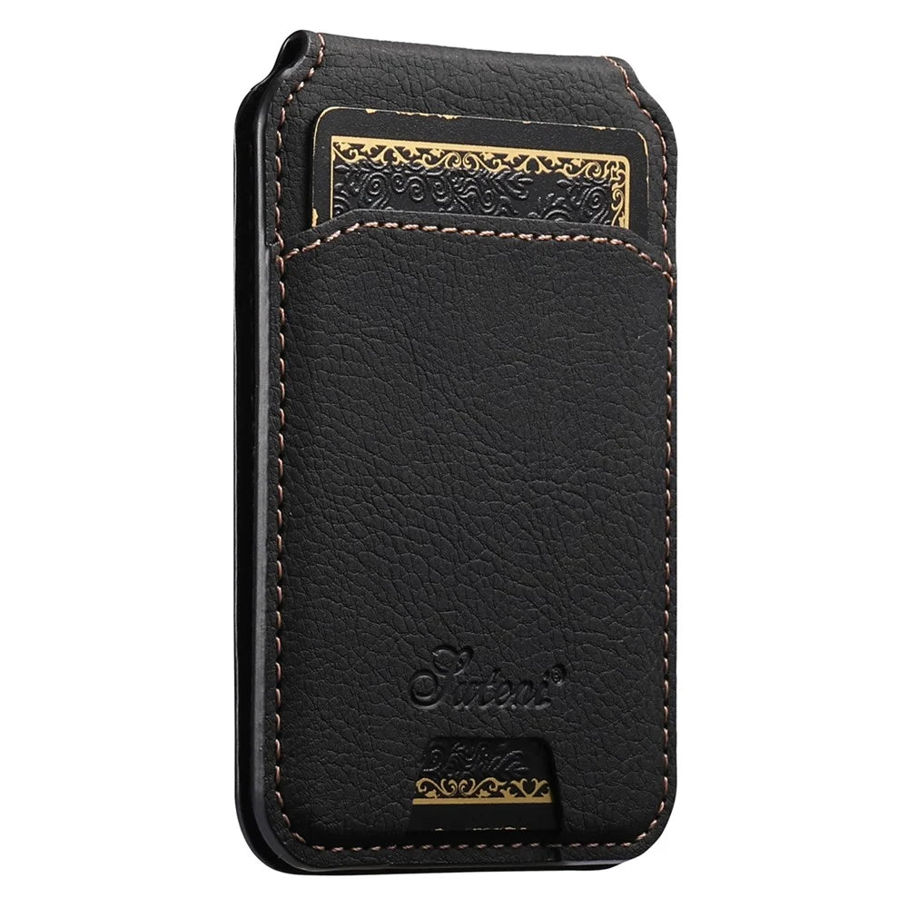 SUTENI H16 For Google Pixel 11 Magnetic Case Detachable Card Holder Kickstand Litchi Texture PU Leather TPU Phone Cover - Black - 5