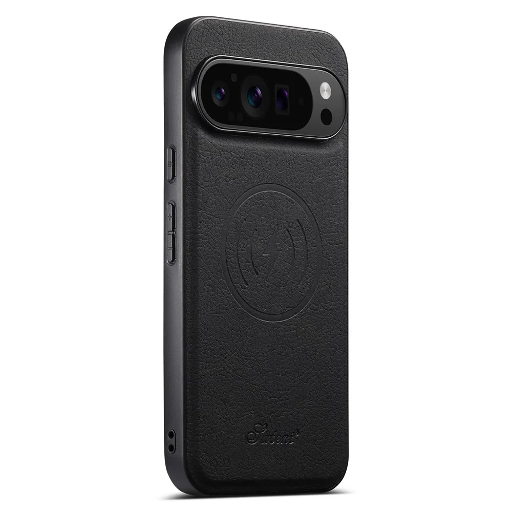 SUTENI H16 For Google Pixel 11 Pro Magnetic Case Detachable Card Holder Kickstand Litchi Texture PU Leather TPU Phone Cover - Black - 3