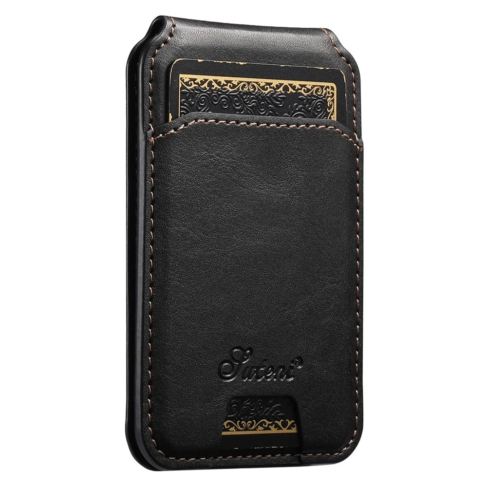 SUTENI H15 For Google Pixel 11 Magnetic Case Detachable Card Holder Waxy Texture PU Leather TPU Phone Cover - Black - 5