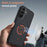 WANLONFENG for Samsung Galaxy S24 KJB Series Magnetic Case Tech Fabric Texture PC+TPU Shockproof Phone Cover - Black - 3