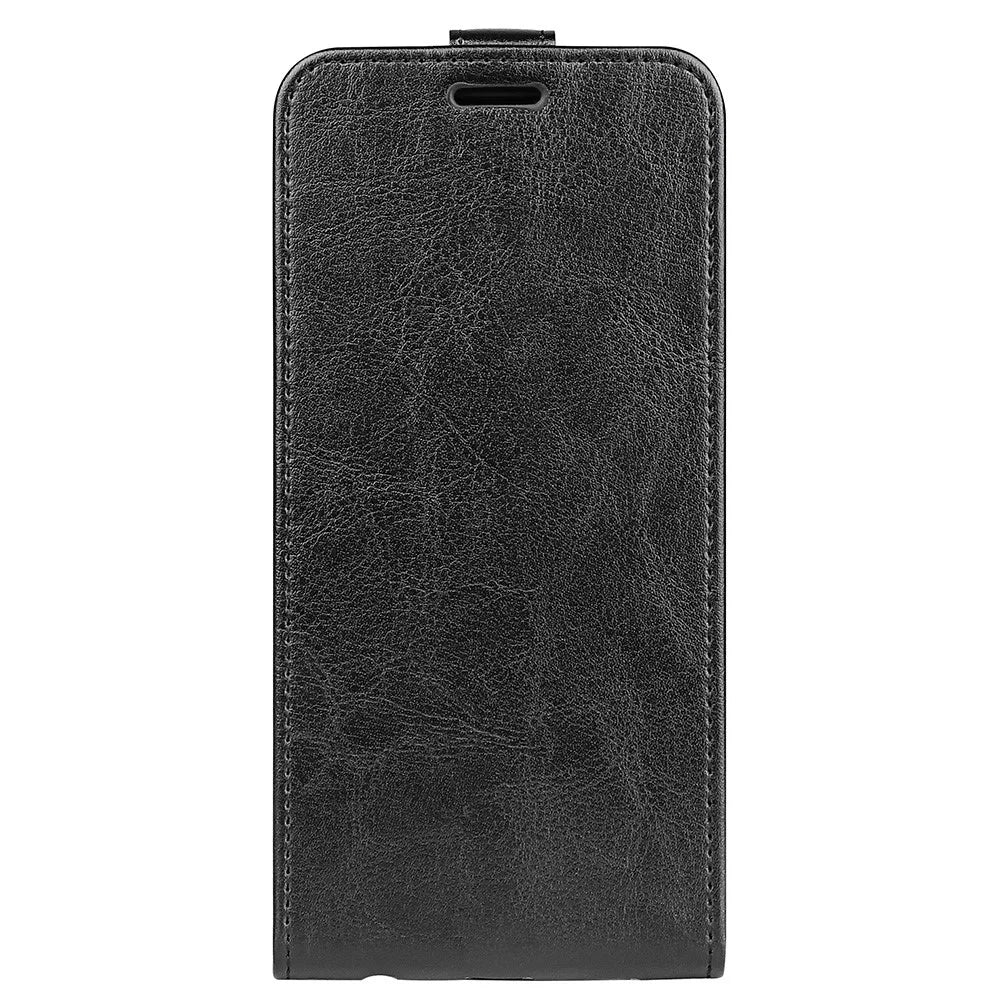 Anti-scratch Cell Phone Cover For Samsung Galaxy A54 5G Vertical Flip Crazy Horse Texture PU Leather Magnetic Clasp Phone Case Card Holder - Black - 7